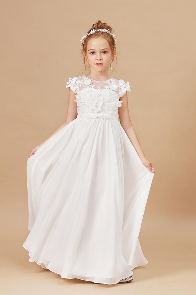 Flower Girl Dresses Applique Tulle Pageant Princess Gown